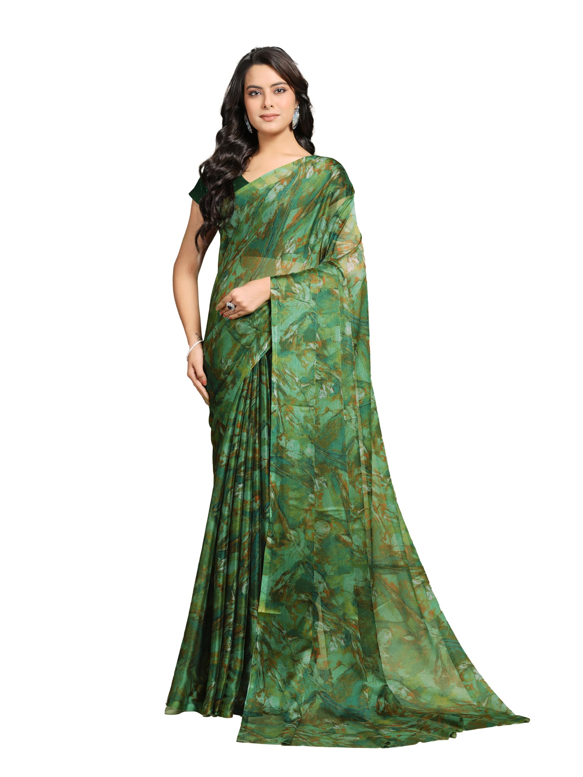 Floral Print Nara Chiffon Saree-image-48