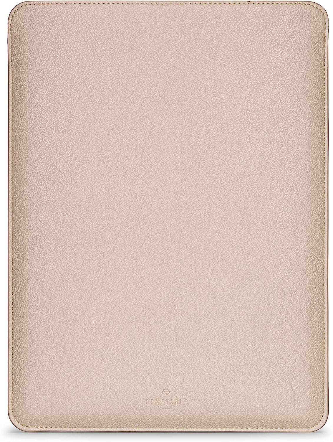 Comfyable Laptop Sleeve 14 Inch Precisely Compatible with MacBook Pro M4 M3 M2 M1 Pro/Max 2024, Faux Leather Cover Case 14 in, Sand