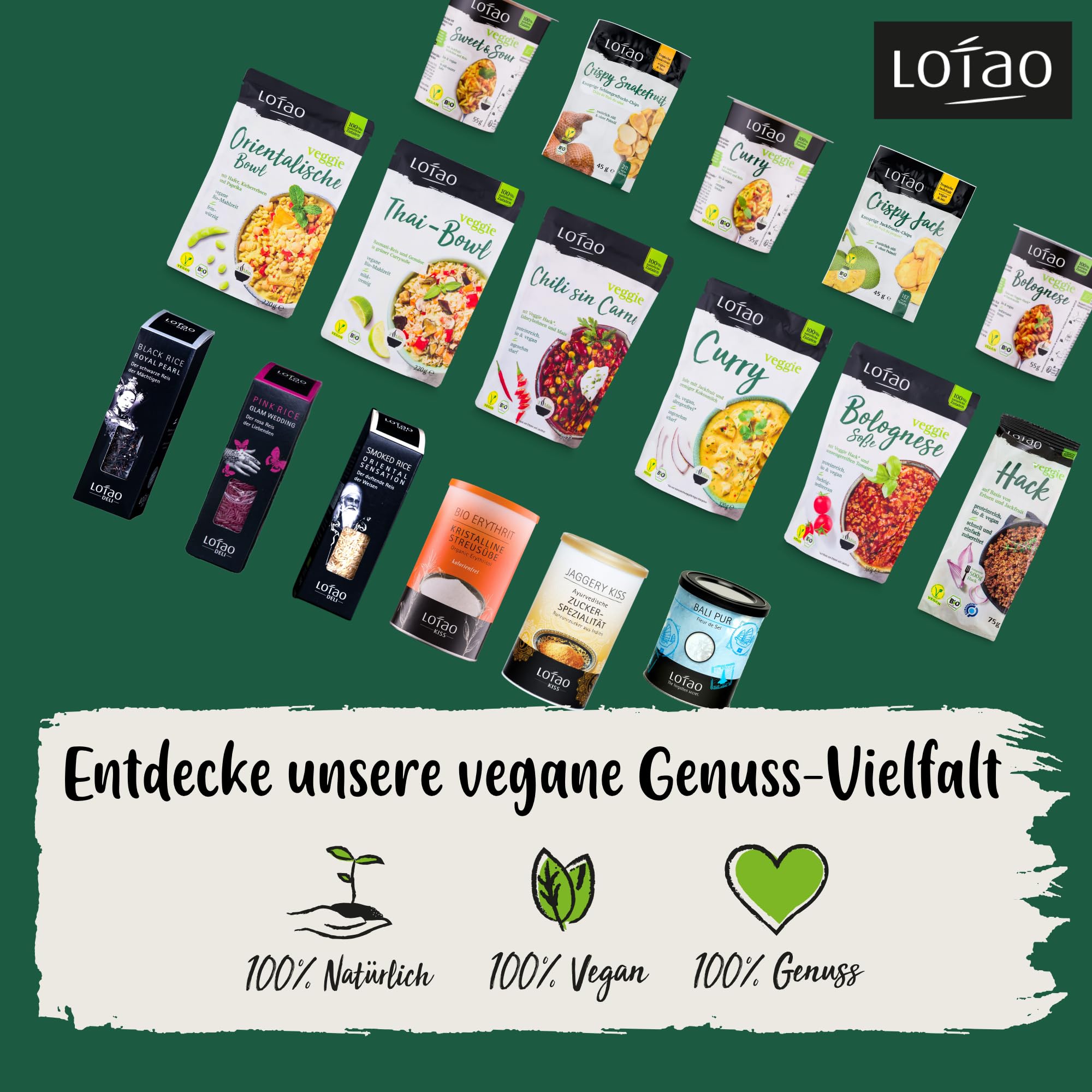 Lotao Veggie Hack Bio Vegan Proteinreich 1000g Erbsenprotein-Basis Jackfruit
