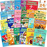 Mczan 24-Pack Mini Coloring Books for Kids Ages 2-12: Bulk Small Books with 288 Unique Designs for Parties, Classrooms, Travel
