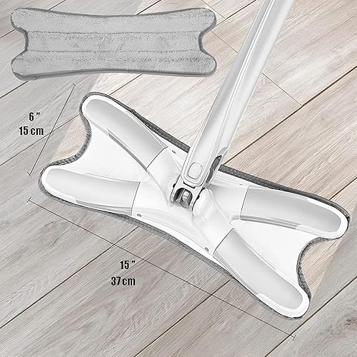 Miniatura 4 de Trapeador de microfibra, fácil de apretar y girar, fregona fácil de apretar. Es adecuada para limpieza de suelos de madera dura de cocina, mármol,