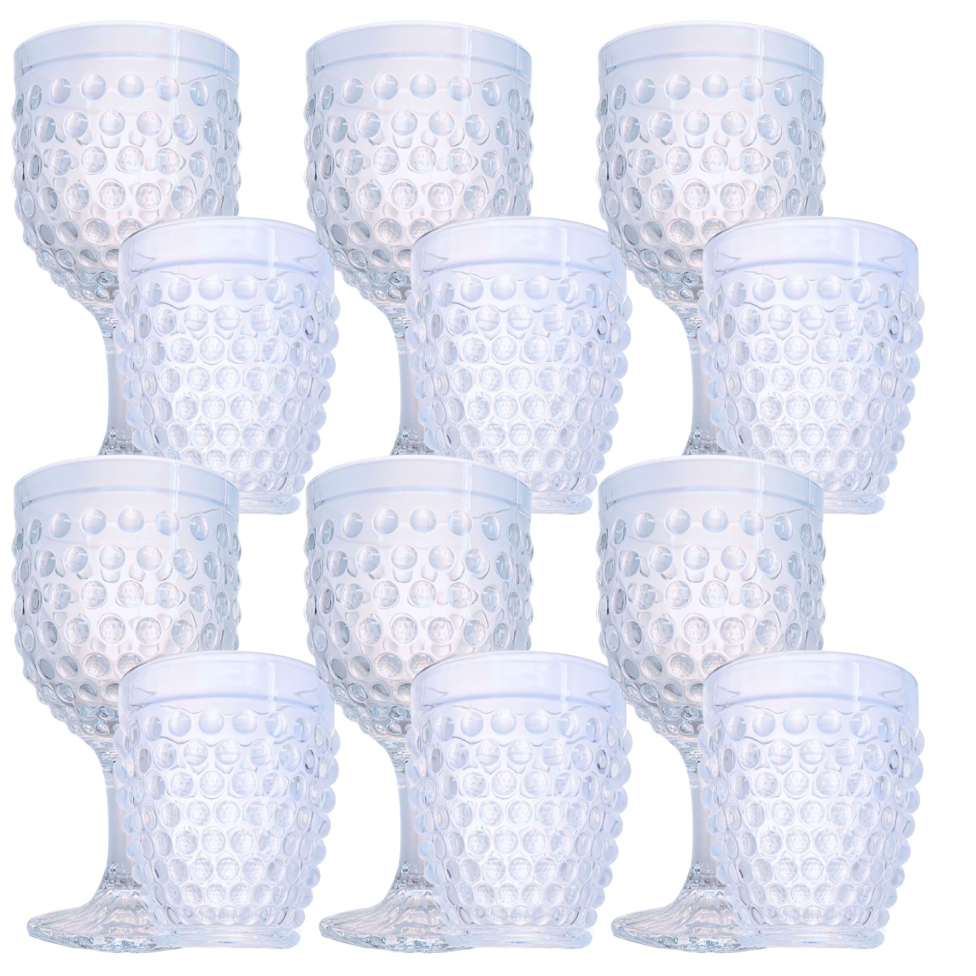 NAMAI - Set 6 Bicchieri Vetro Acqua + 6 Calici Vino Particolari, 270 ML, Resistenti, Adatti in Lavastoviglie e Microonde, Bicchieri Acqua Vetro, Set Calici Vino, Idea Regalo