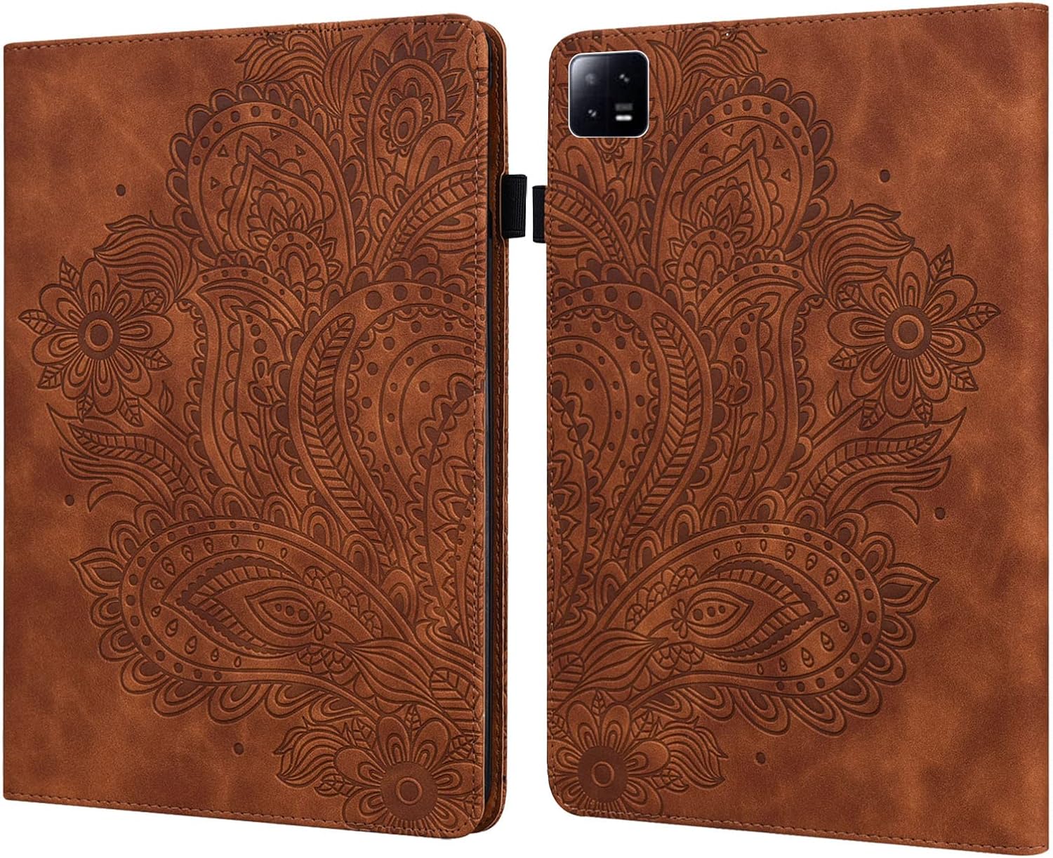 ALILANG Case for Xiaomi Pad 6 /Pad 6 Pro 11 inch Case 2023 with Stylus, Multiple Viewing Angles PU Leather Stand Flip Cover for Xiaomi Pad 6 Tablet Case-Brown
