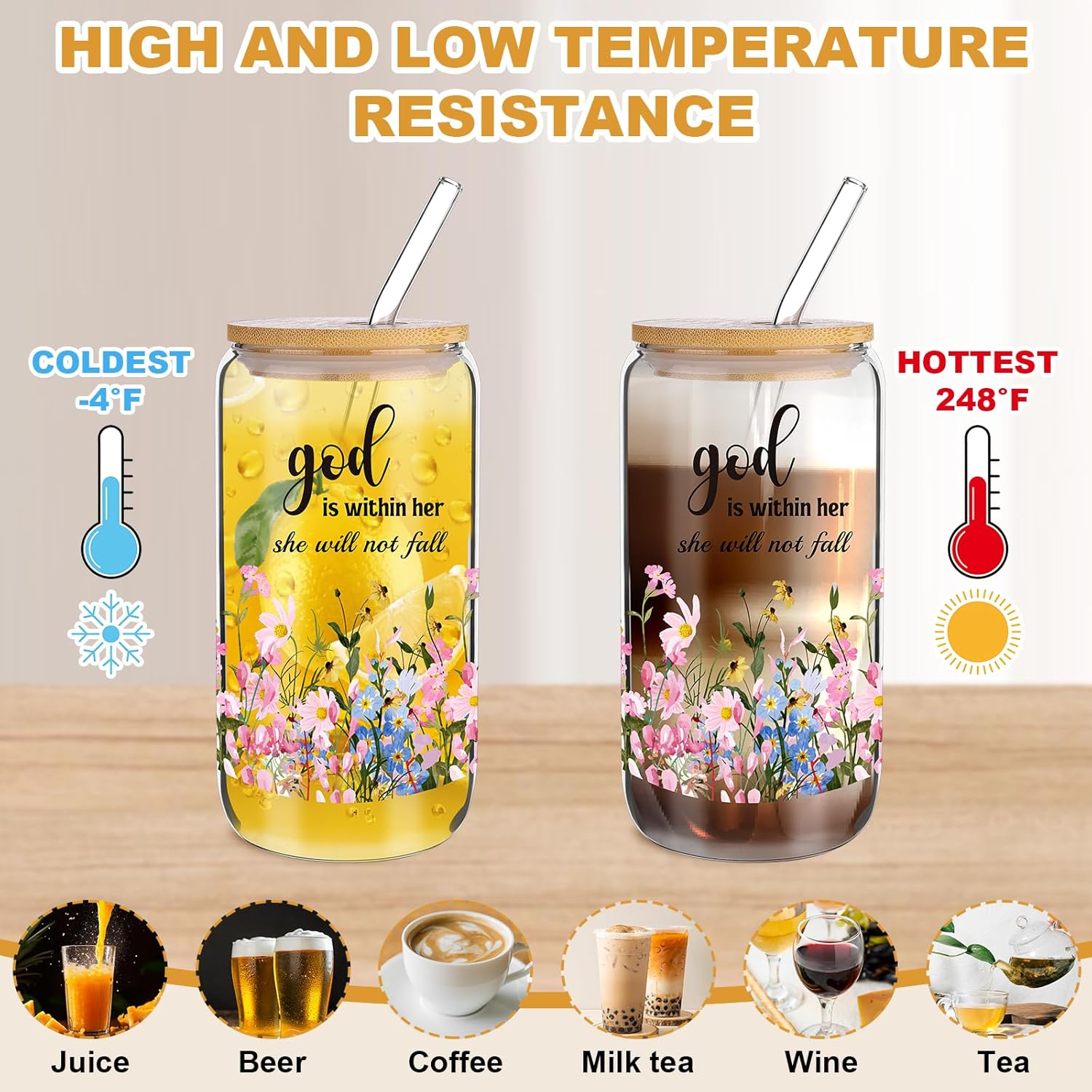 Christian Gifts for Women Inspirational Gifts for Women Religious 8 PCS Baptism Gift Christian Gift for Friends Female Sister Valentines Wife Girlfriends Coworker Mom Lady Boss - Image 5