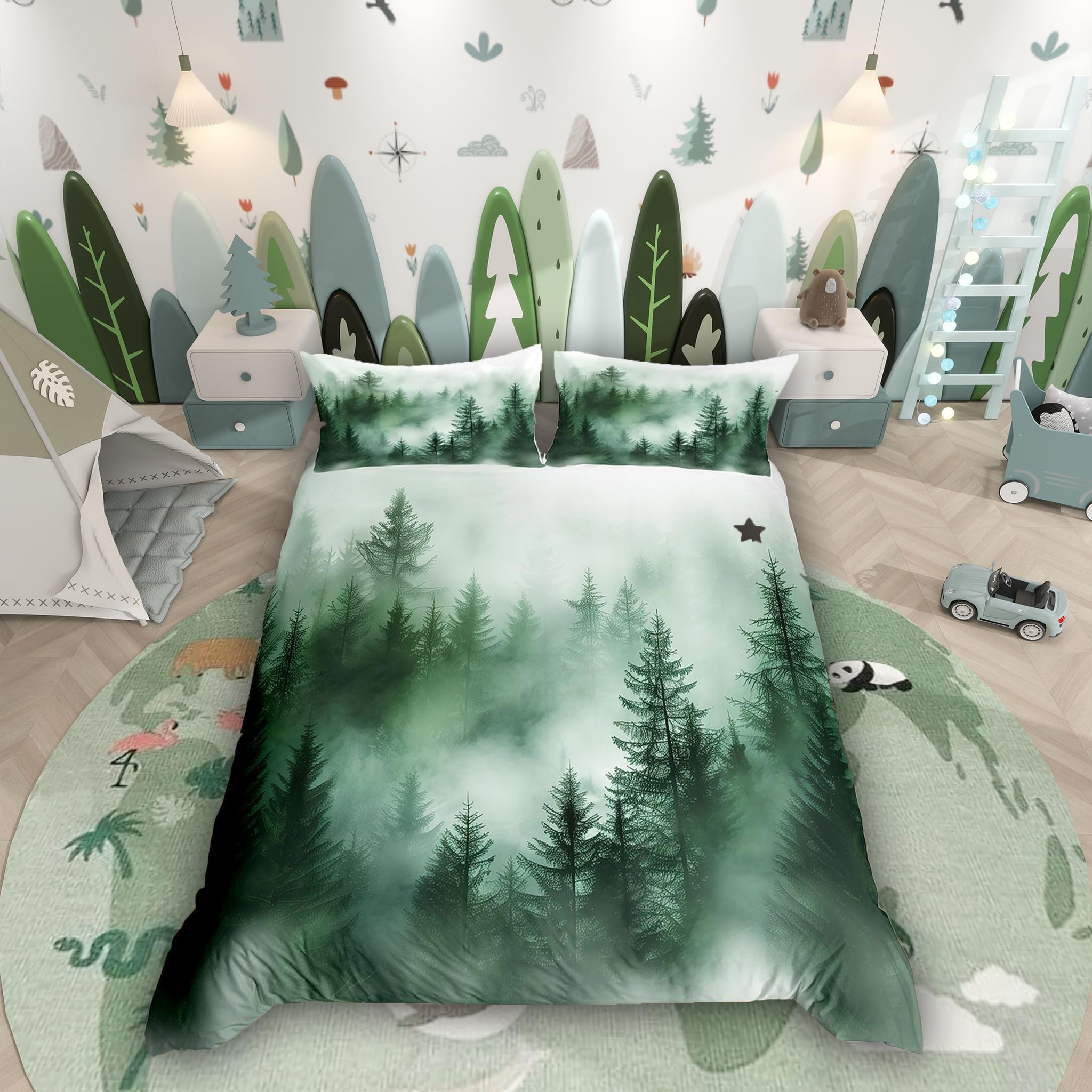 Loussiesd Mountain Duvet Cover Cot Size Bedding Set