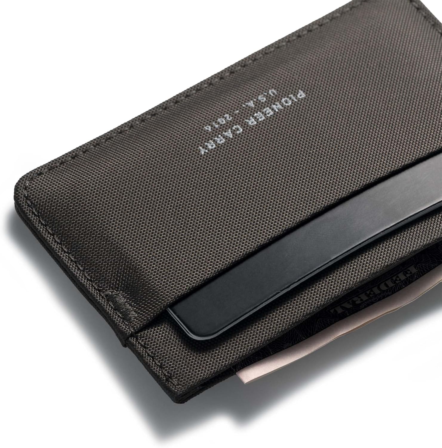 Pioneer Carry Molecule Cardholder Wallet, Slim Minimalist Front Pocket Credit Card Holder with Cash Slot, Waterproof Sweat-Proof Washable Baby Ballistic Fabric, Made in USA, Robusta Baby Ballistic