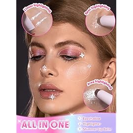 SHEGLAM Crystal Jelly Glaze Stick Eye Shadow Stick Eyeliner Brightener Pencil Crayon with Brush Easy to Blend Long Lasting Shimmer Eyeshadow-Starlit Silver