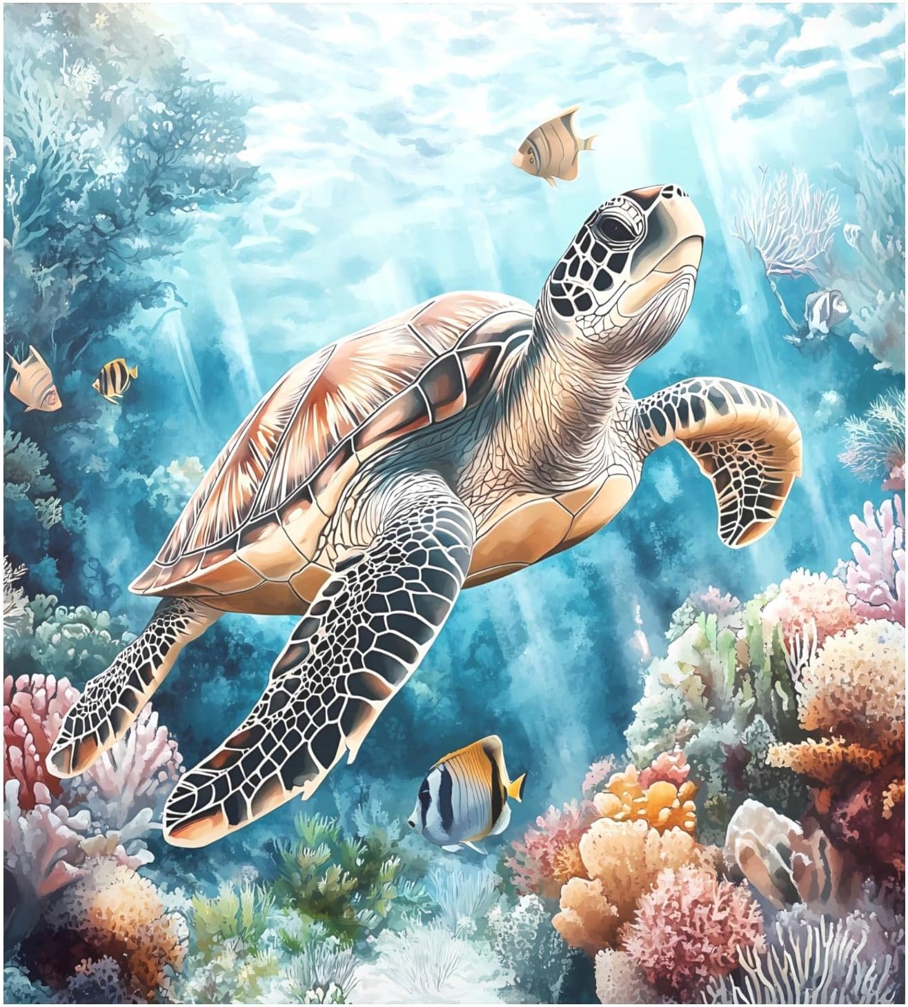 Dishwasher Magnet Cover Large Magnetic Stickers Watercolor Seaturtle Fish Front Dishwasher Cover Reusable Decal for Home Kitchen Refrigerator Decorative Lid Washing Machine Laundry