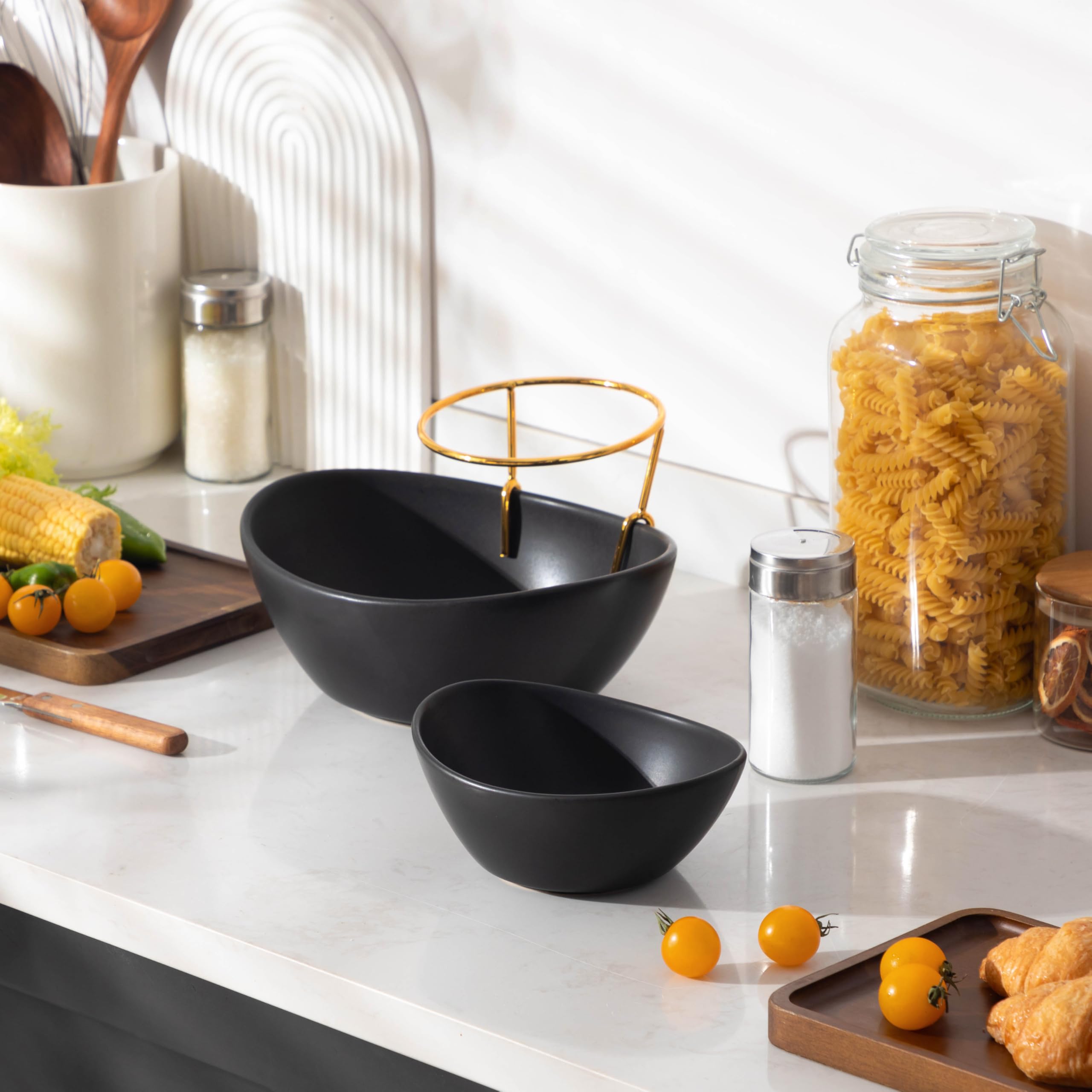 MALACASA Etagere Obst, Etagere mit 2 Etagen, Servierschüssel Obstschale