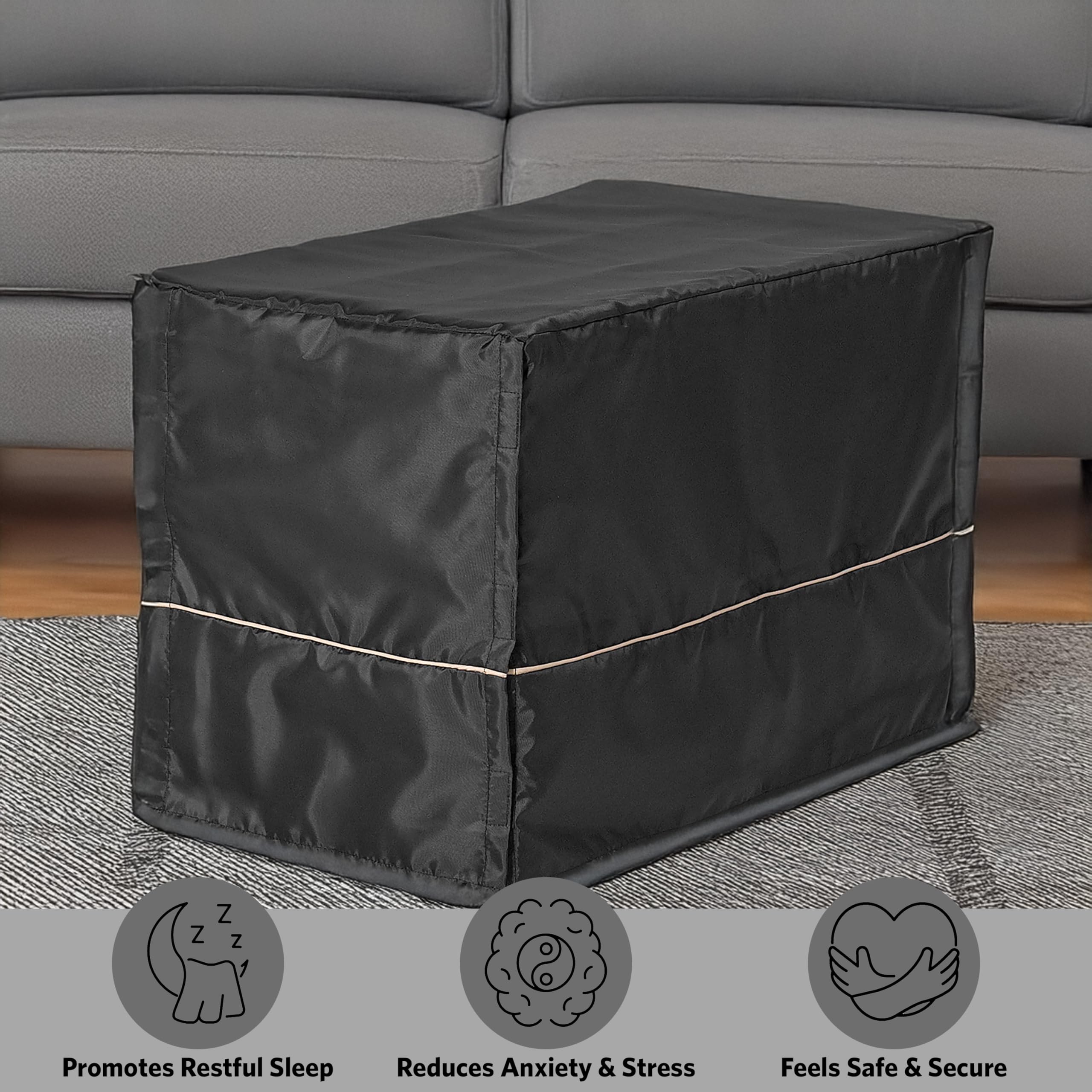 MidWest Homes for Pets 1522DD-KIT Kit Cage pour chiens iCrate 58,4 cm, modèle amélioré, double porte, comprenant une cage pour chien, un lit pour animal domestique, Noir