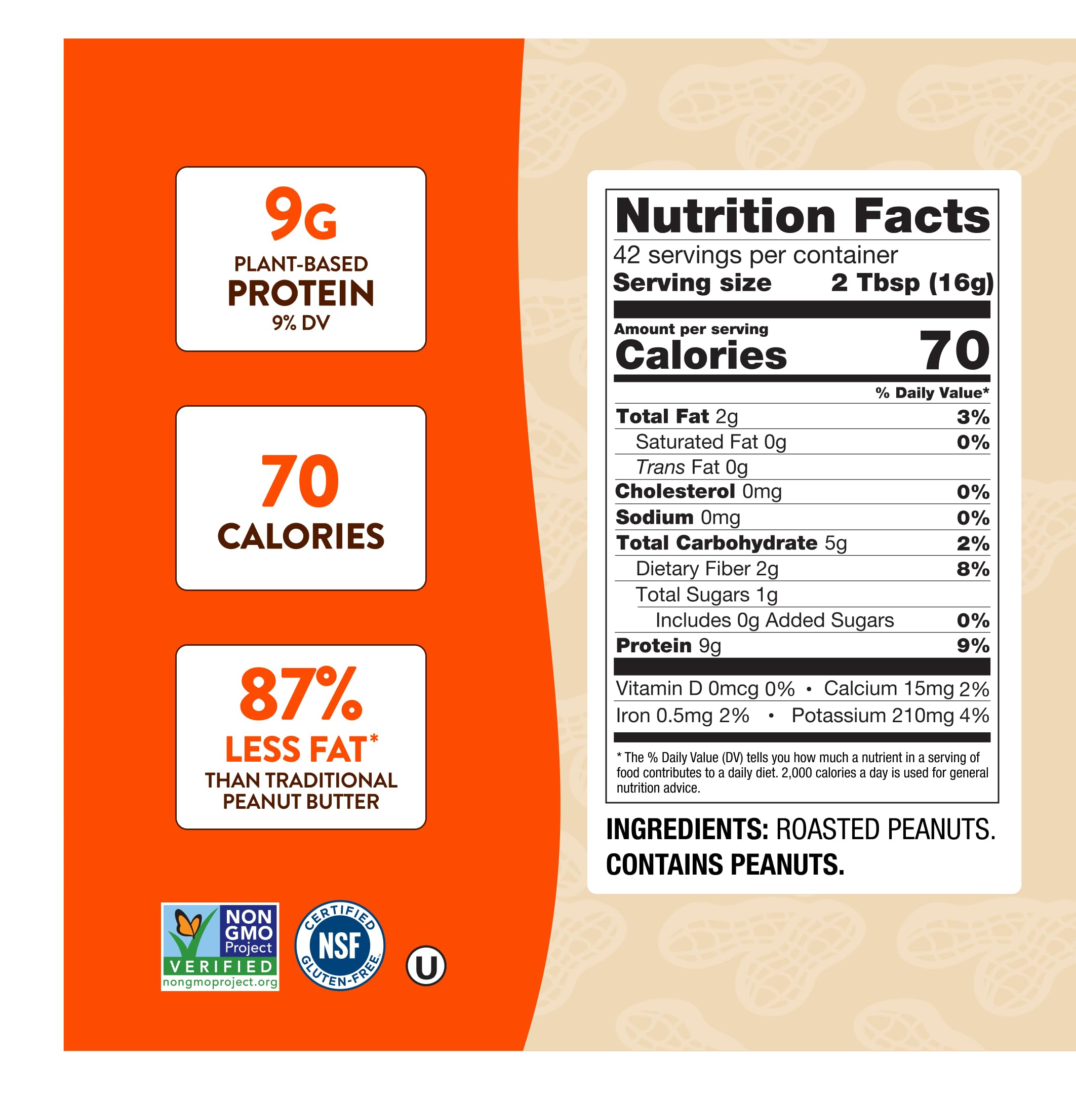 Whew Foods Pure Peanut PBfit 100% pudrowane masło orzechowe, bezglutenowe białko w proszku (24 oz)