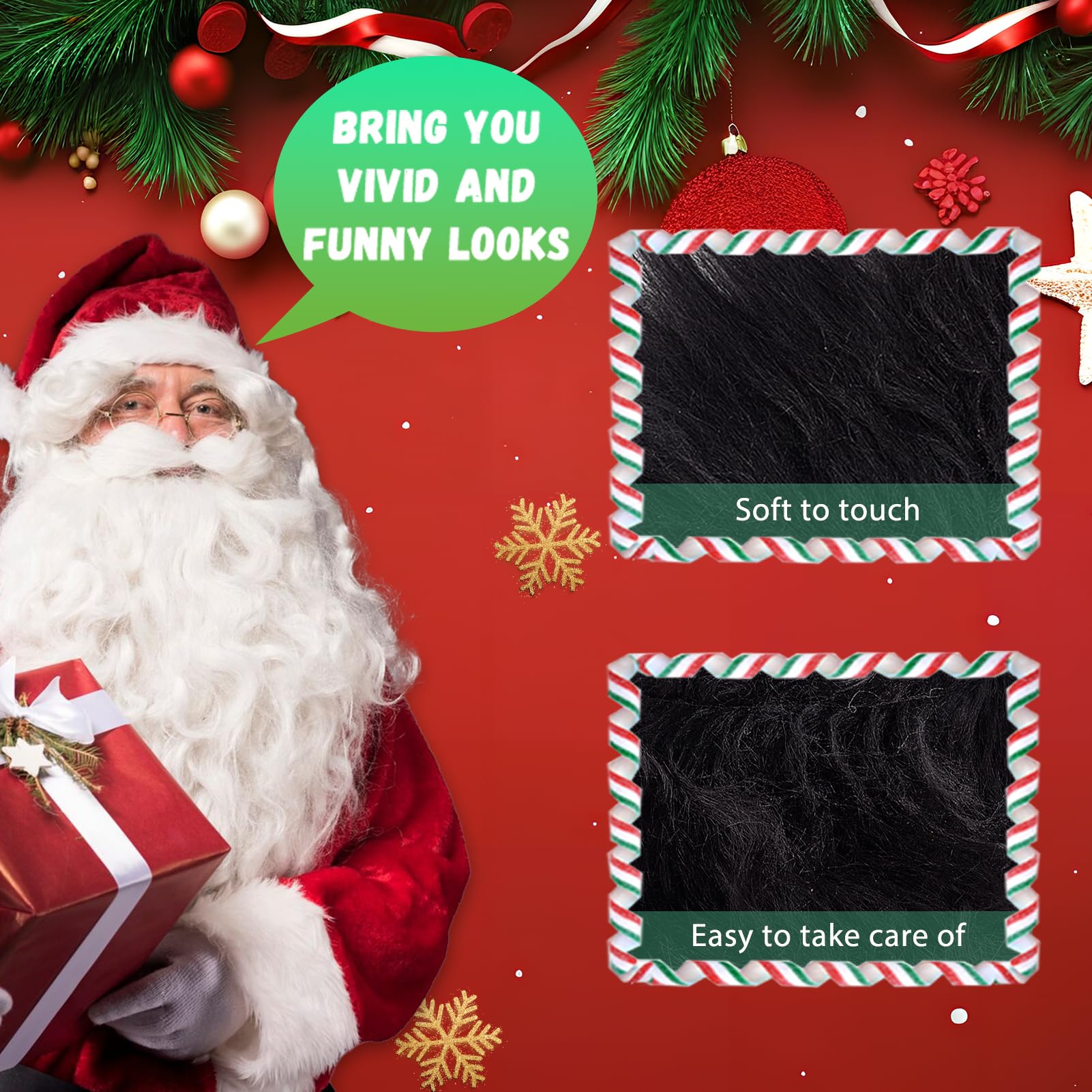NICENEEDED Black Faux Fur Fabric, 2x59 Inch Precut Fabric Strips - Image 3