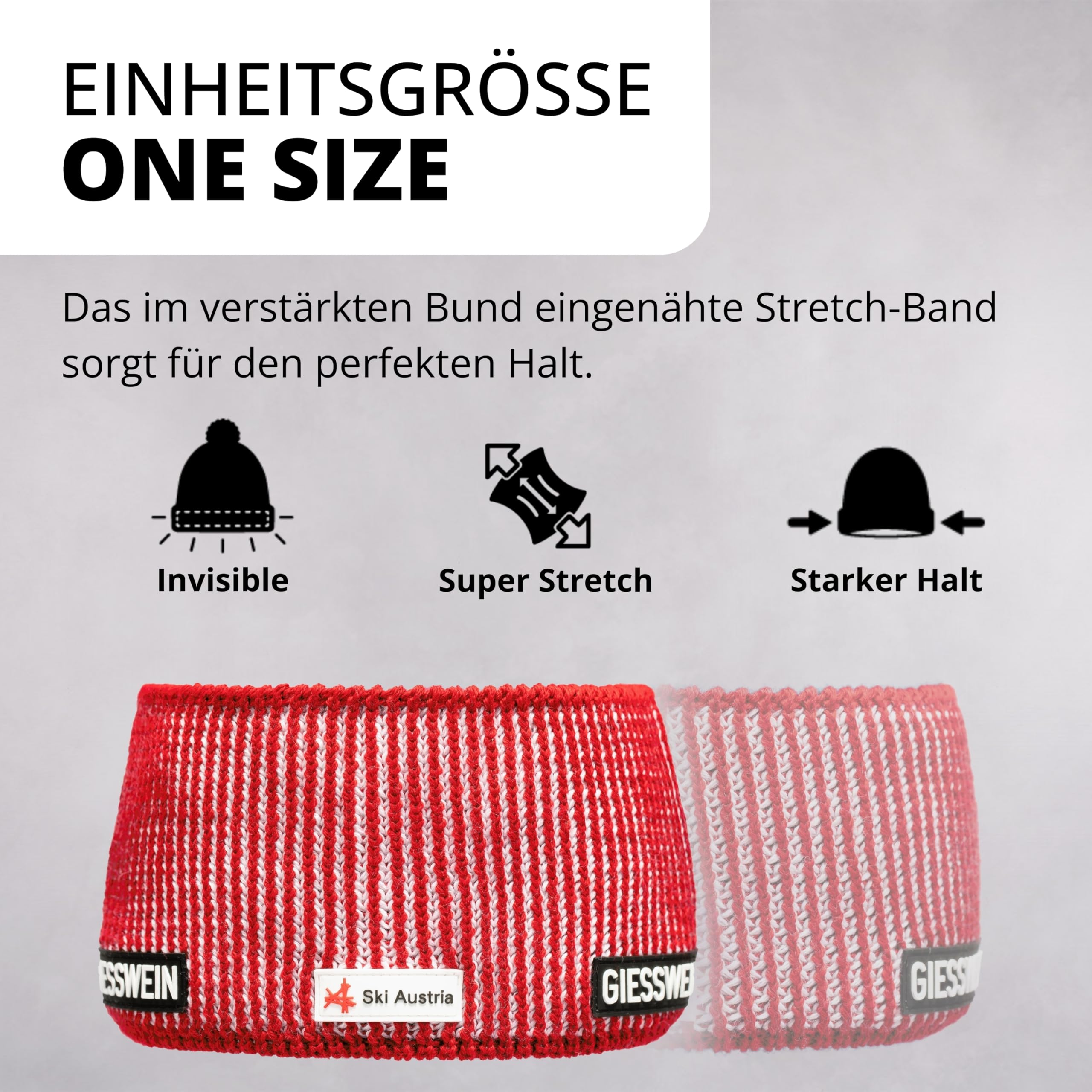 Giesswein Ski Austria Headband Weisshorn - ÖSV Merino Stirnband gefüttert
