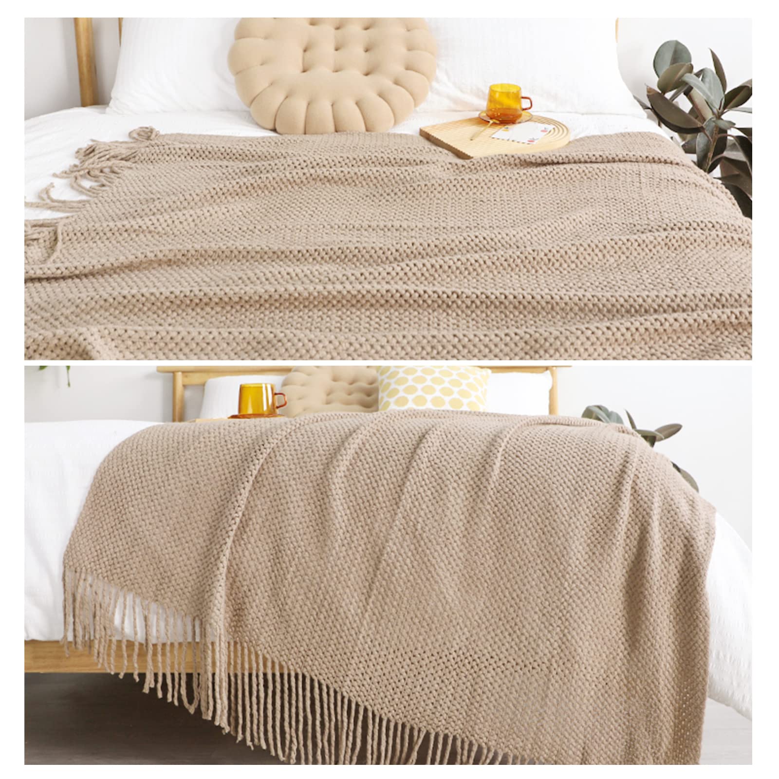 Lane Linen Tencel Throw Blanket Cotton Waffle Weave Blanket