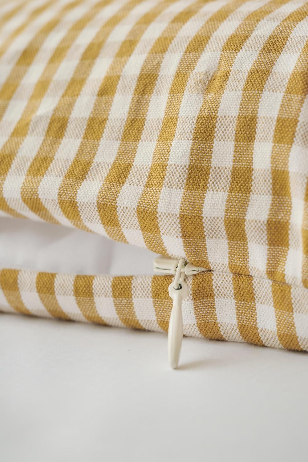 PEHR Gingham Duvet Cover, Dijon (Full) | 100% Organic Cotton & Made Extra-Soft | Stone-Washed Breathable Fabric | Lightweight Everyday Comfort | Reusable Tote Bag Included | 86" x 86" / 223 x 218 cm