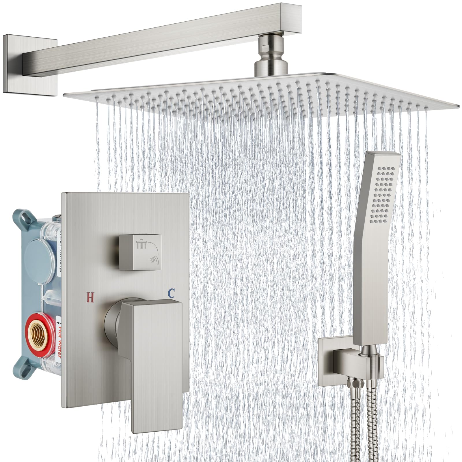 Aolemi Brushed Nickel Shower Faucet Set -16 Aolemi Brushed Nickel Shower Faucet Set -16