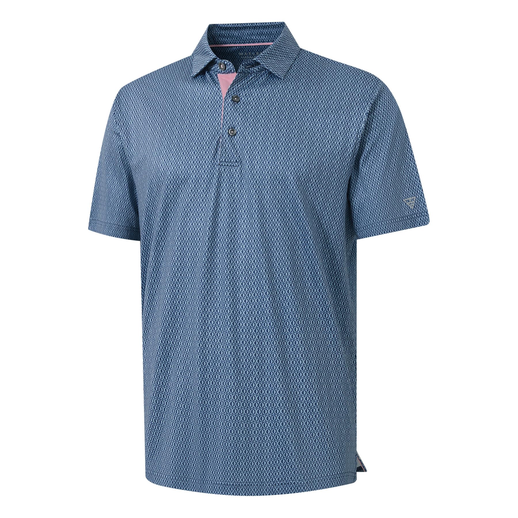 M MAELREG Mens Golf Shirt Short Sleeve Dry Fit Print Moisture Wicking Performance Patterns Collared Polo Shirt — view 33