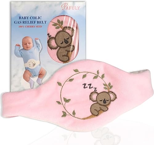 Alivio de gases cólicos para bebés y malestar estomacal para recién nacidos, 100% con semillas de cereza, cinturón para envolver el abdomen, cólico