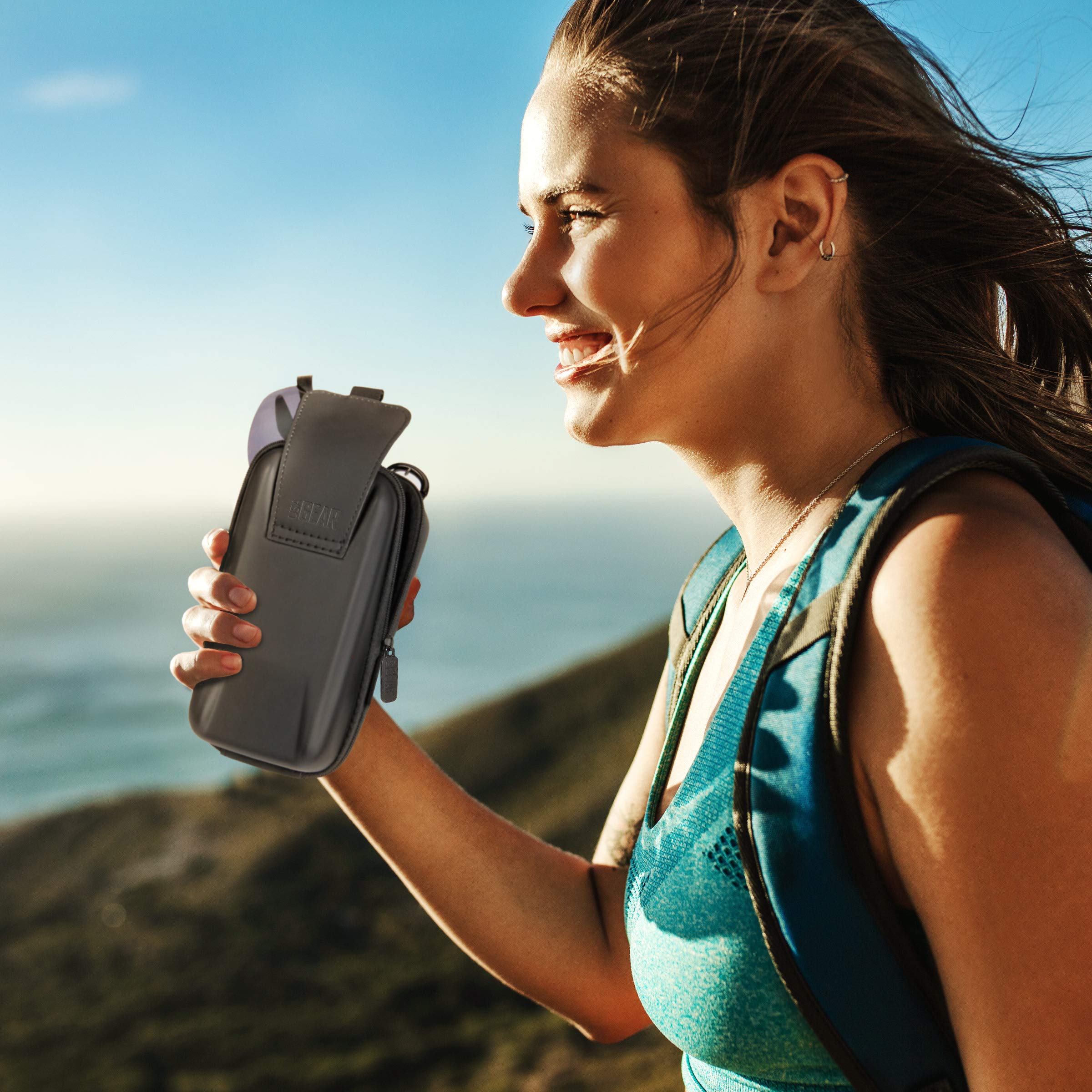 USA Gear Estuche Rígido para Gafas - Compatible con Gafas De Sol, Seguridad, Lectura Y Más - Estuche Rígido Resistente De Carga Superior con Presilla para Cinturón