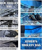 Vista 4 de Grocery Cart with Wheels, Reusable Portable Collapsible Trolley Bags Hand Pulling Utility Collapsible Grocery Bag with Hand Straps Folding Shopping