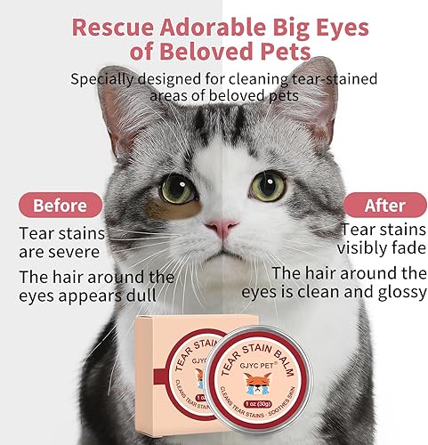Miniatura 2 de GJYC PET Bálsamo removedor de manchas de lágrimas para gatos y perros, 1 oz (30 g) natural, a base de plantas, cuidado de ojos para perros y gatos,
