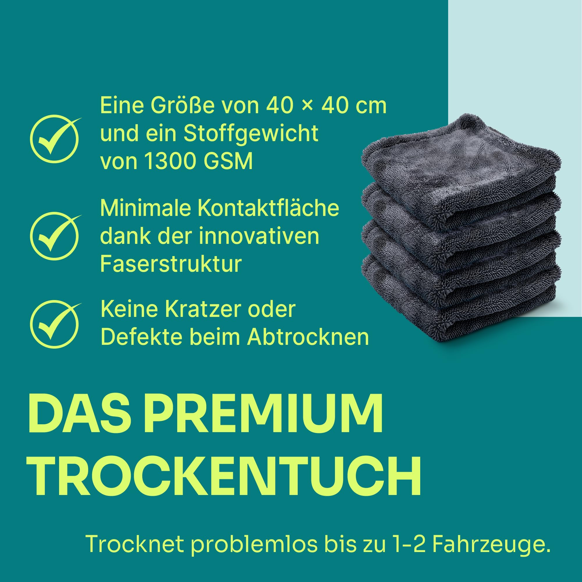 Panno asciutto per auto extra grande XXL (1400 GSM), 40 x 40 cm