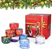 6er Set Duftkerzen Weihnachten - Sojawachs Kerzen Mit 6 Düften