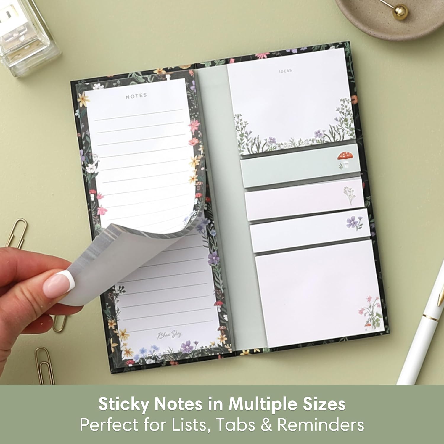 Blue Sky Sticky Notes Folio with List Pad, 6.81"x2.95", Kimmy Matte image 3
