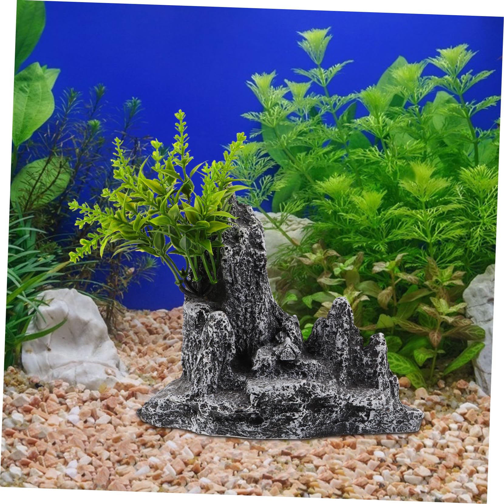 Gatuida Aquarium Rock Decor Simulated Mountain Sculpture Garden Accessories For Fish Tank Landscaping Safe Artificial Aquarium Rockery For Indoor Outdoor Miniature Garden