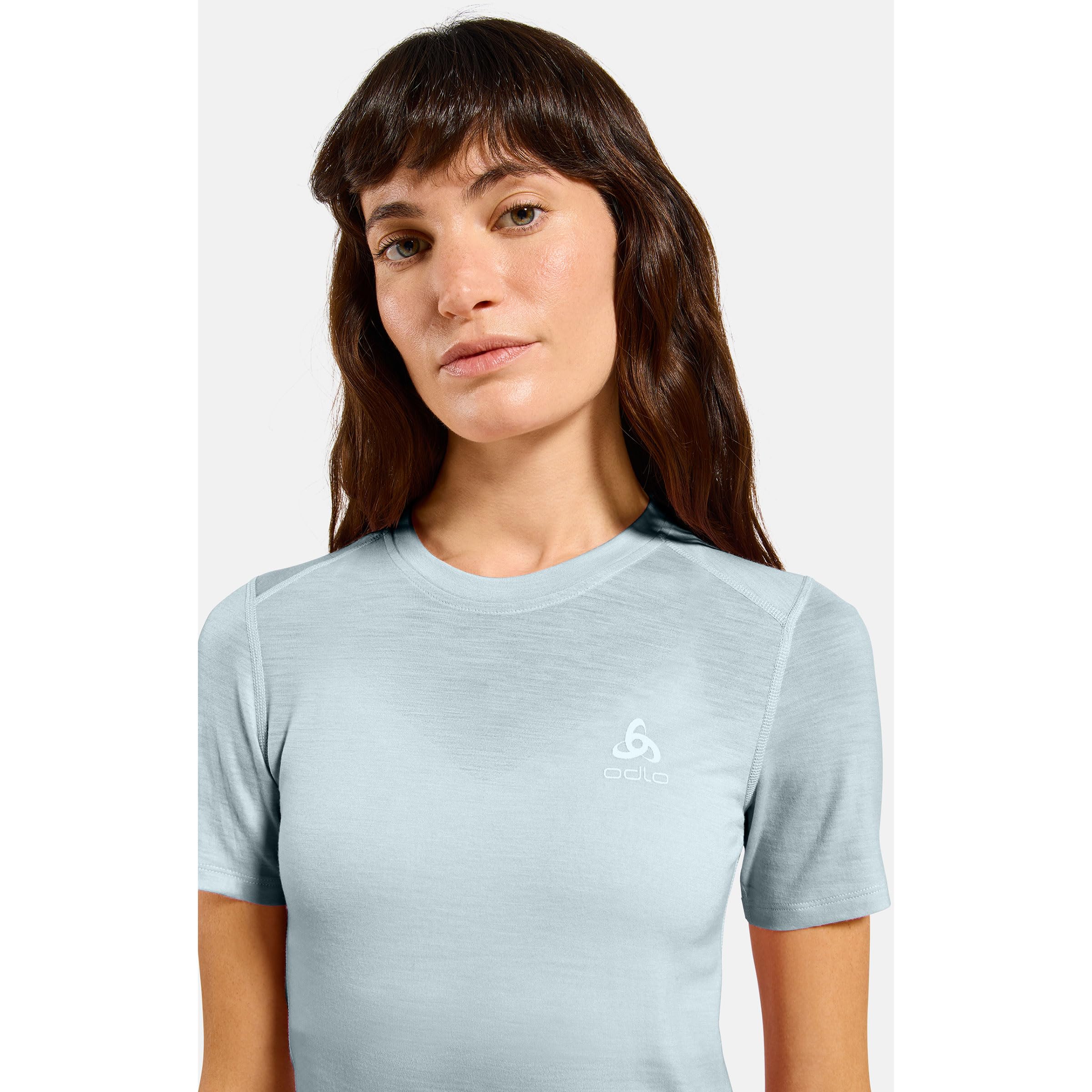 Odlo Donna Merino 160 Bl Crew Neck Maglietta, Baby Blue, S