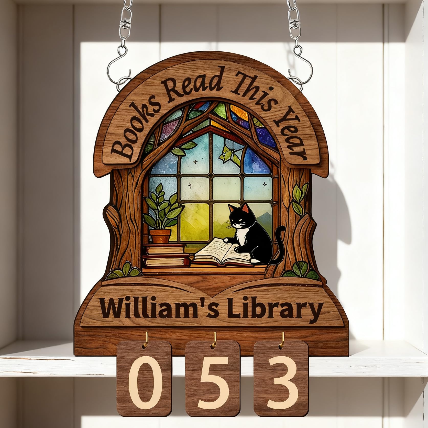 Hvnywmmg Style 14 Books Read This Year Counter Sign – Personalized Reading Tracker Hanging, Custom Bookish Gifts For Readers, Librarians, Teachers – Bookshelf Décor For Reading Challenge