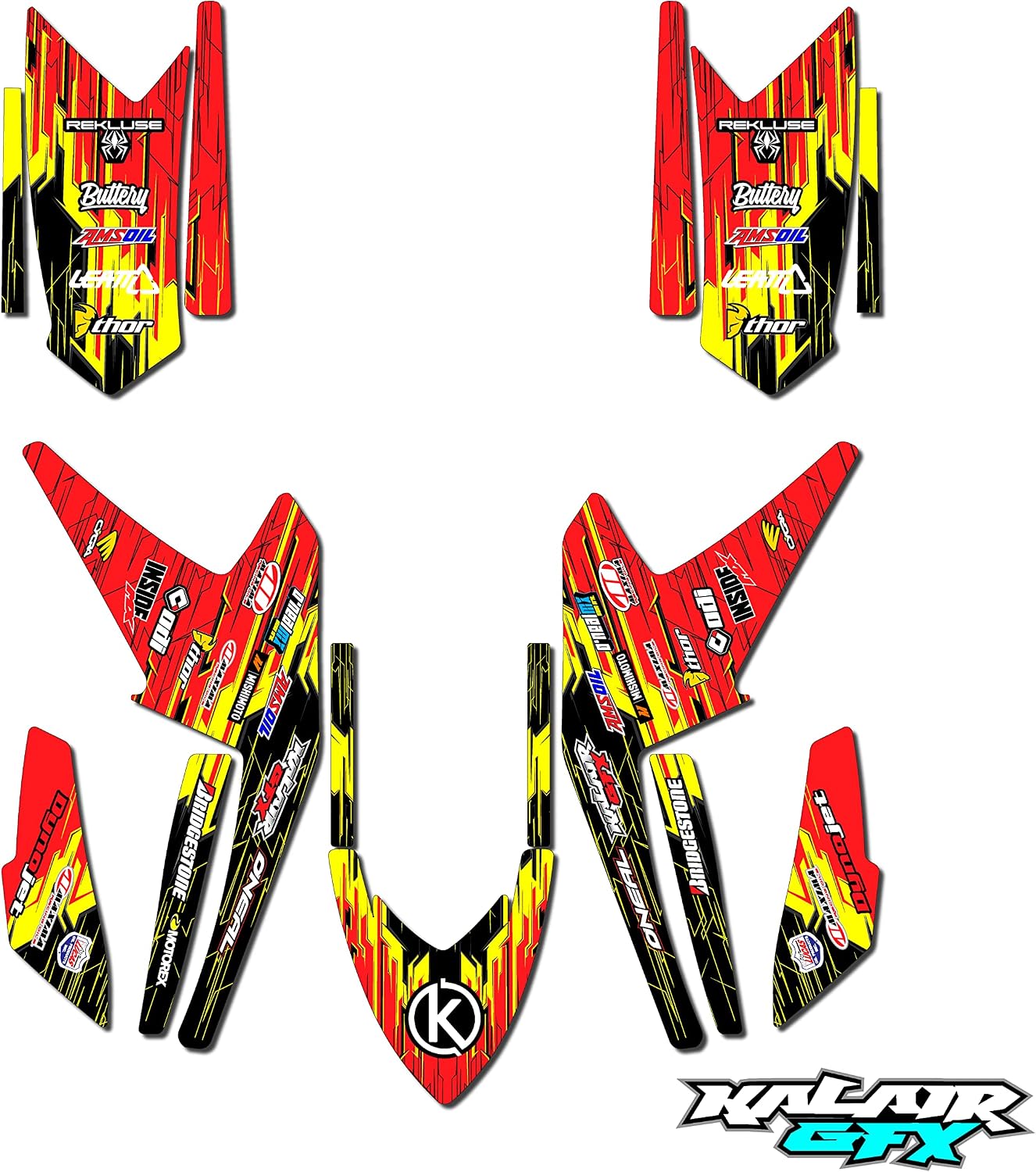 Graphics Kit for Arctic cat DVX400 DVX-400 (2005-2008) Fracture Series Red 16 Mil - ATV UTV Custom Racing Graphics Stickers Decals Kit, no-plastics