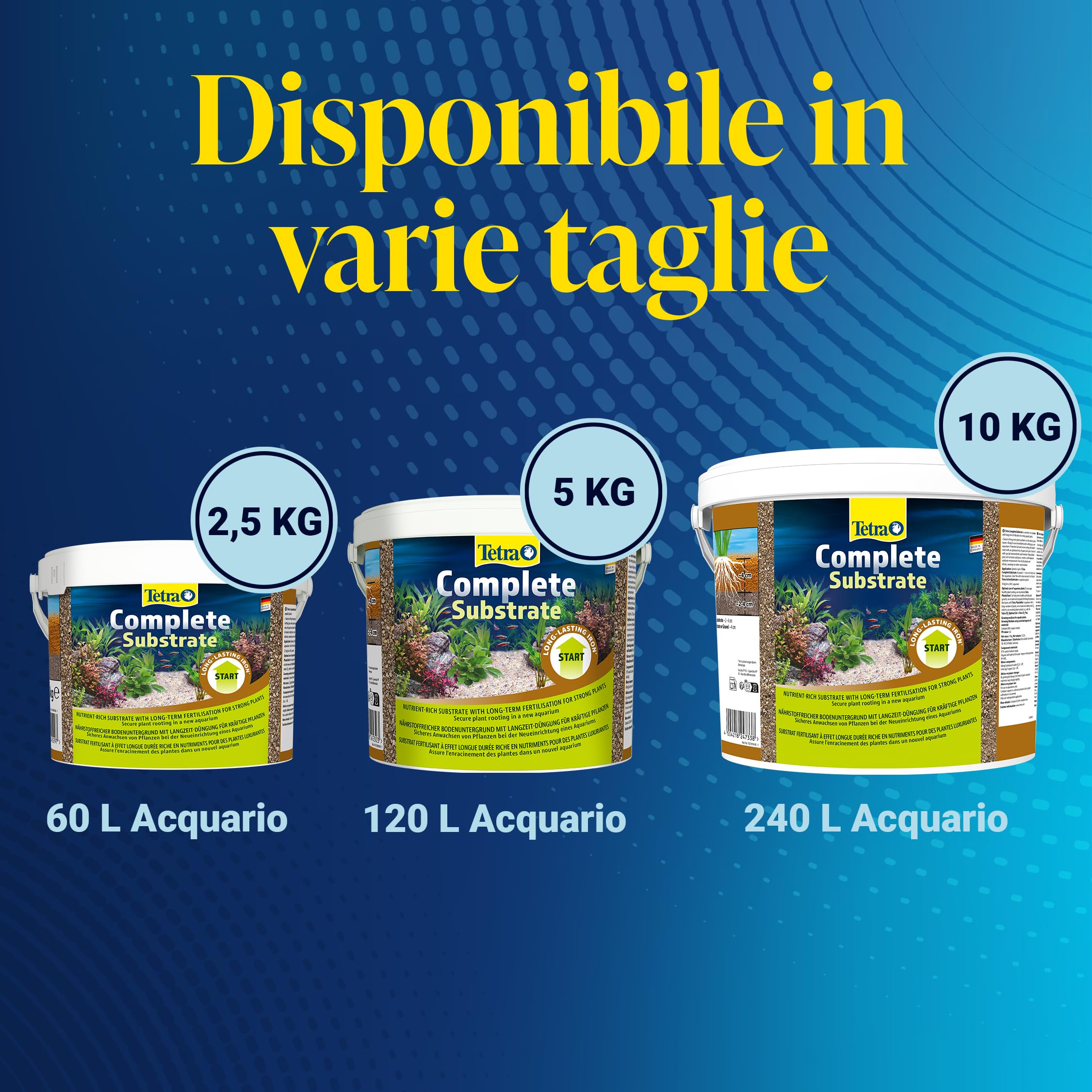 Tetra Complete Substrate - Substrato ricco di sostanze nutritive con fertilizzante a lunga durata per piante sane, per l'allestimento di un nuovo acquario, secchio da 5 kg