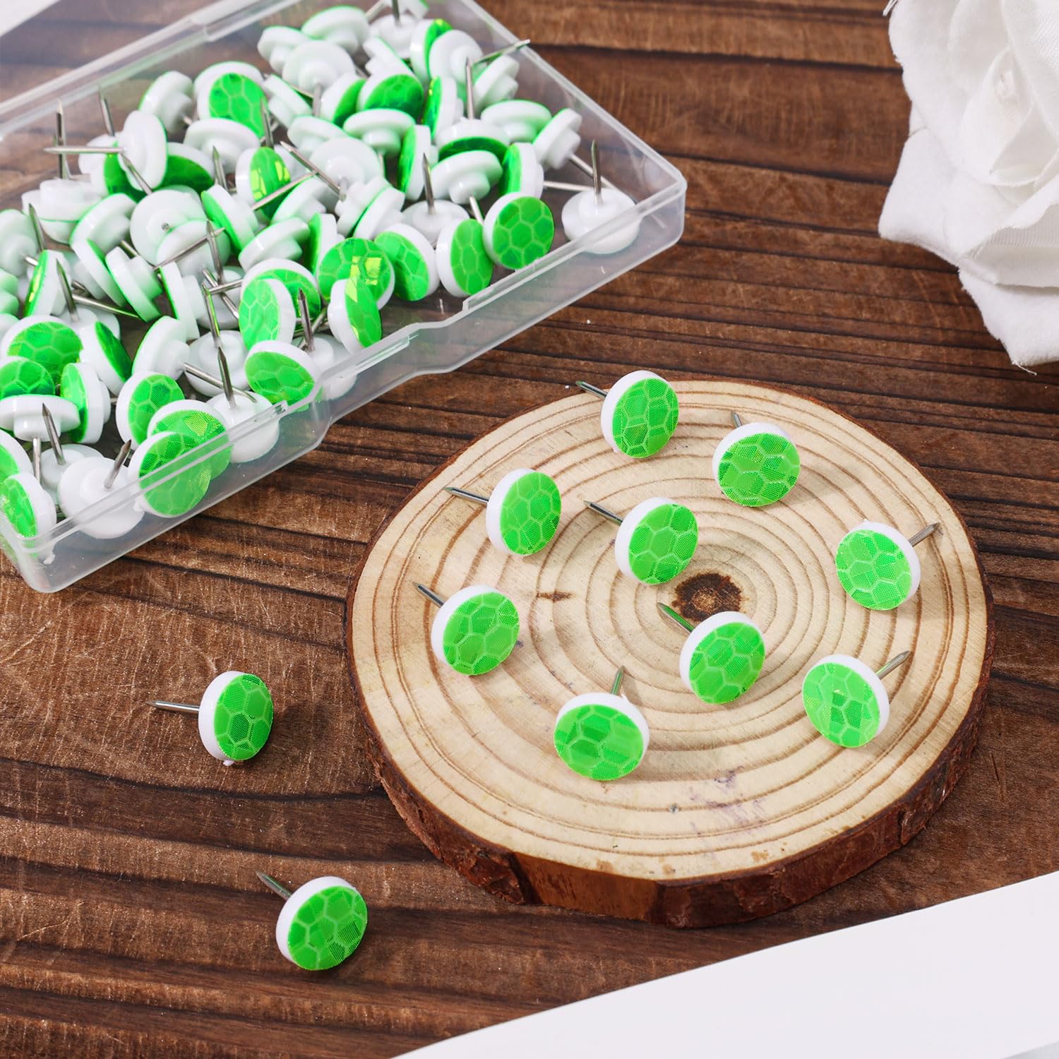 HONMEET Thumb Tacks For Wall Reflective Tacks Metal 100pcs - View #6