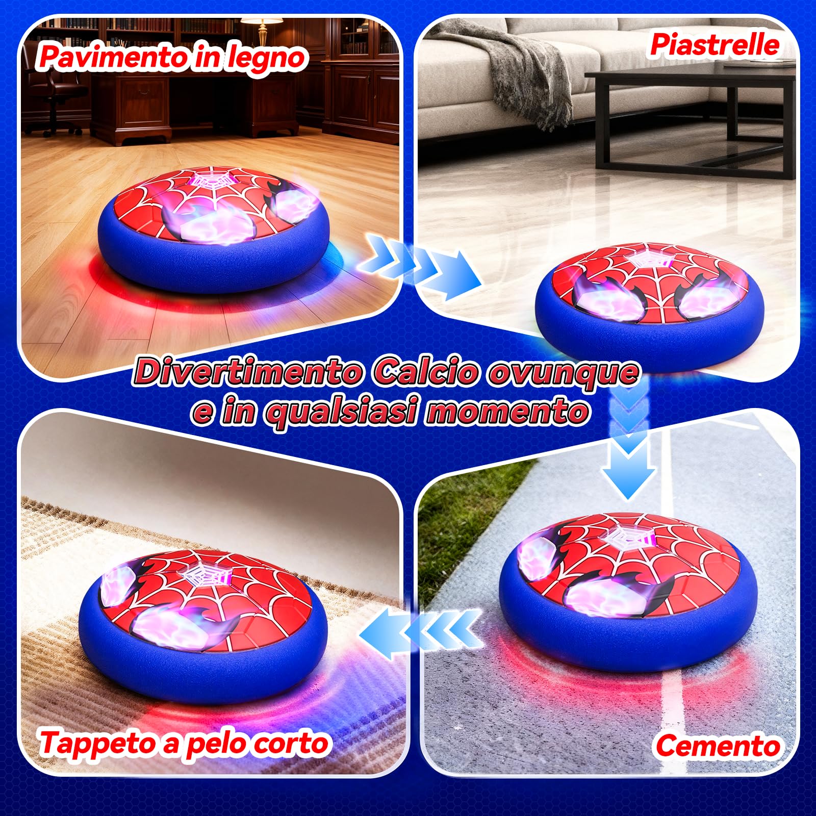 Pallone da Calcio con Occhi & Web Luminosi, Calcio Interno Giocattoli Bambino Regalo Bambino 3-12 Anni, Giochi Esterno Giardino Bambini Regalo Bimbo 4 5 6 7 8 9 10 Anni Maschio di Pasqua Compleanno
