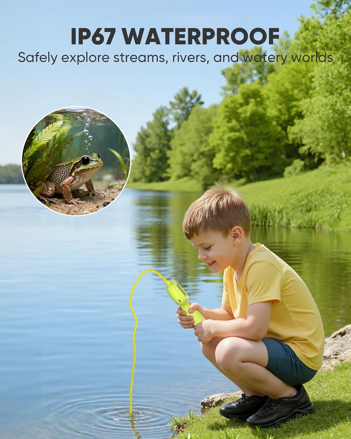 IWOBAC 2.6FT Borescope Snake Camera Toy with Light & 16GB SD Card for Kids Science Educational STEM Toys for Outdoor Camping Nature Exploration Birthday Gift for 4 5 6 7 8 9 10 12 Years Old Boys Girls