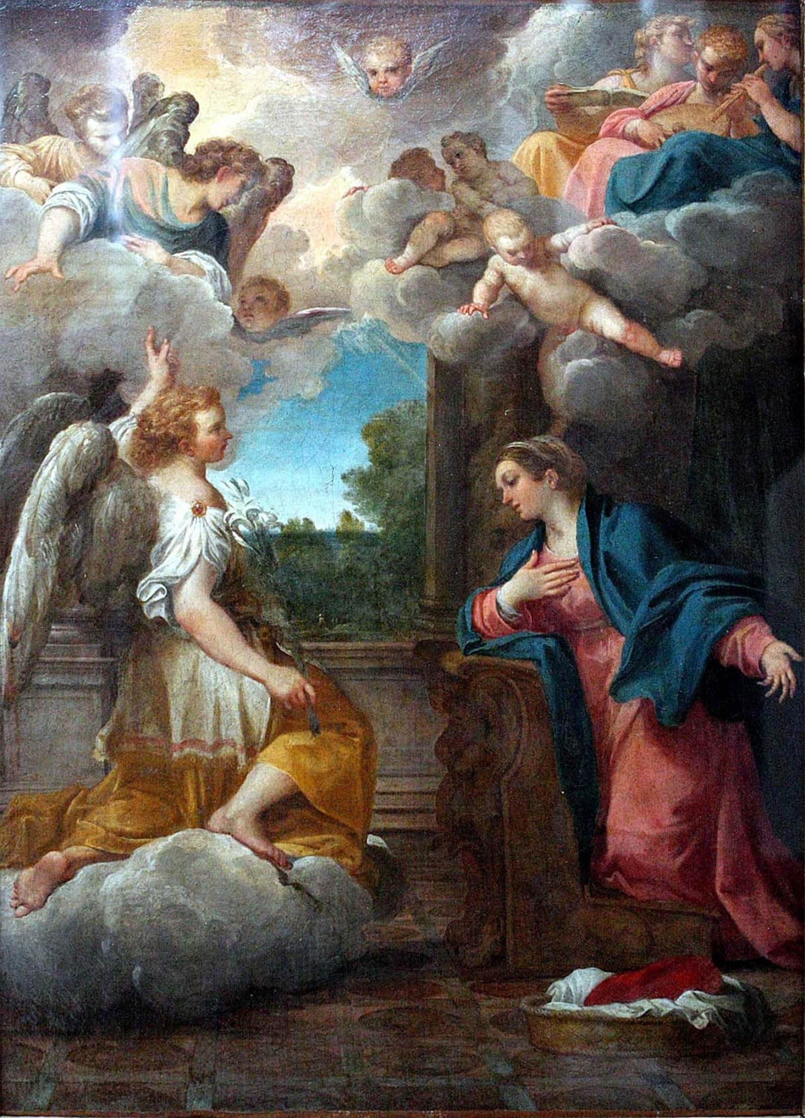 SERENDIPITP Vintage Wall Art Canvas Nordic Poster Canvas Print Picture Annunciation by Annibale Carracci Wall Art Poster for Home Decor 60x90cm