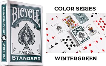 Bicycle Playing Cards 3 Deck Color Series Bundle with Collectors Bundle Clear Acrylic Display Case including Rider Back Deck Pumpkin, Cinnamon and 3 Winter Green