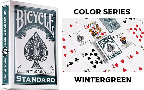 Bicycle Playing Cards 3 Deck Color Series Bundle with Collectors Bundle Clear Acrylic Display Case including Rider Back Deck Pumpkin, Cinnamon and 3 Winter Green