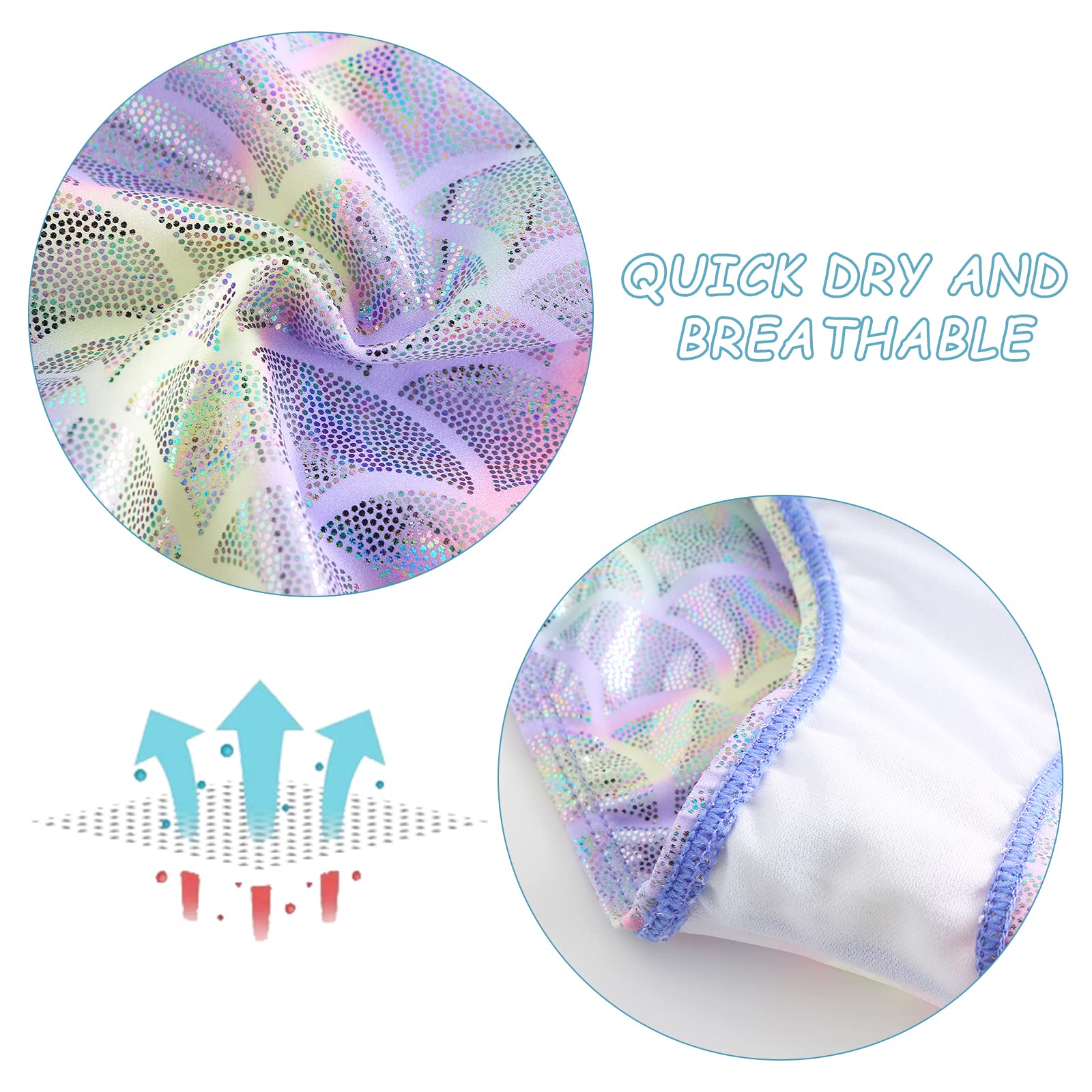 Aisyee Girls Swimming Costume Mermaid Kids One Piece Swimsuit Hawaiian Ruffle Floral Swimwear