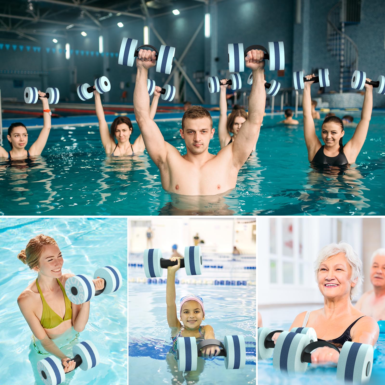 Sportneer Lot d'haltères en mousse EVA pour l'aquagym et l'aquafitness, appareils d'aquagym et accessoires pour un entraînement efficace de l'eau