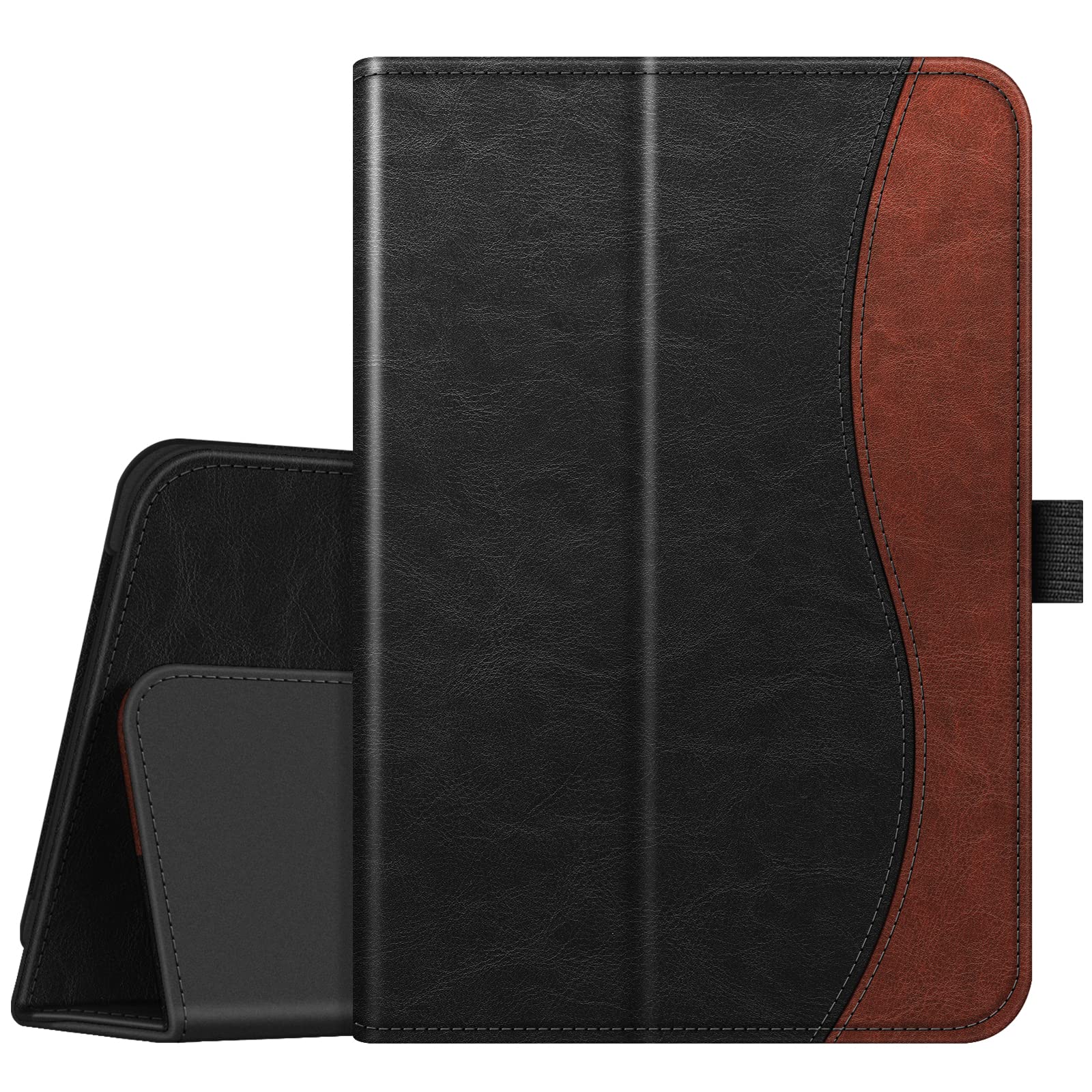 FintieFolio Case for All-New Fire 7 Tablet (12th Generation, 2022 Release) Latest Model - Premium Vegan Leather Slim Fit Foldable Stand Cover with Auto Sleep/Wake, Dual Color