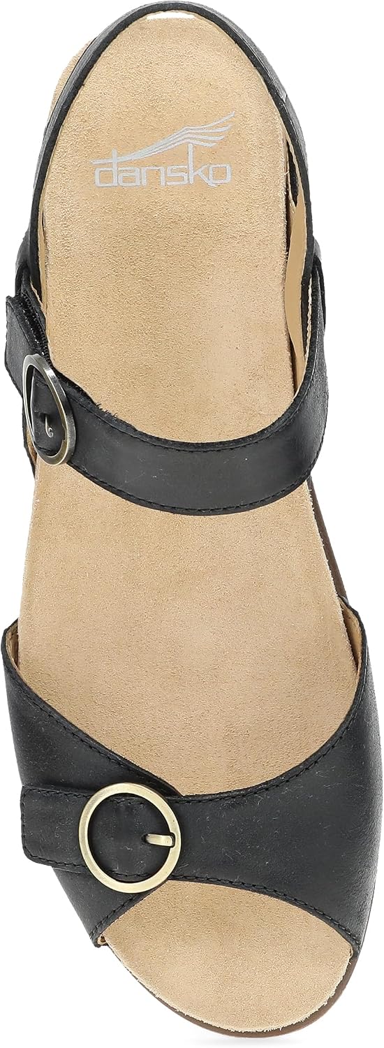 Dansko Candace Wedge Sandal for Women –Comfortable Wedge with Arch Support –Fully Adjustable Straps–Versatile Casual to Dressy Footwear –Lightweight Rubber Outsole