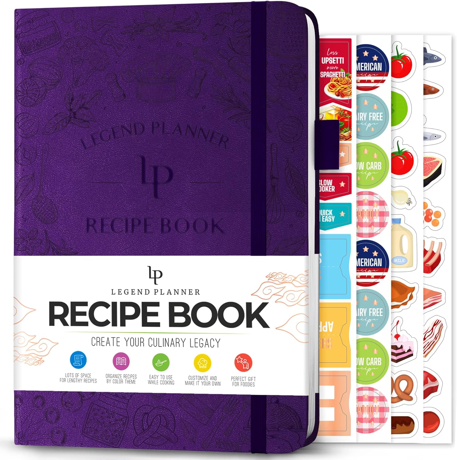 Legend Recipe Book, Blank Family Cookbook to Write In Your Own Recipes, Empty Cooking Journal, Personalized Cooking Notebook