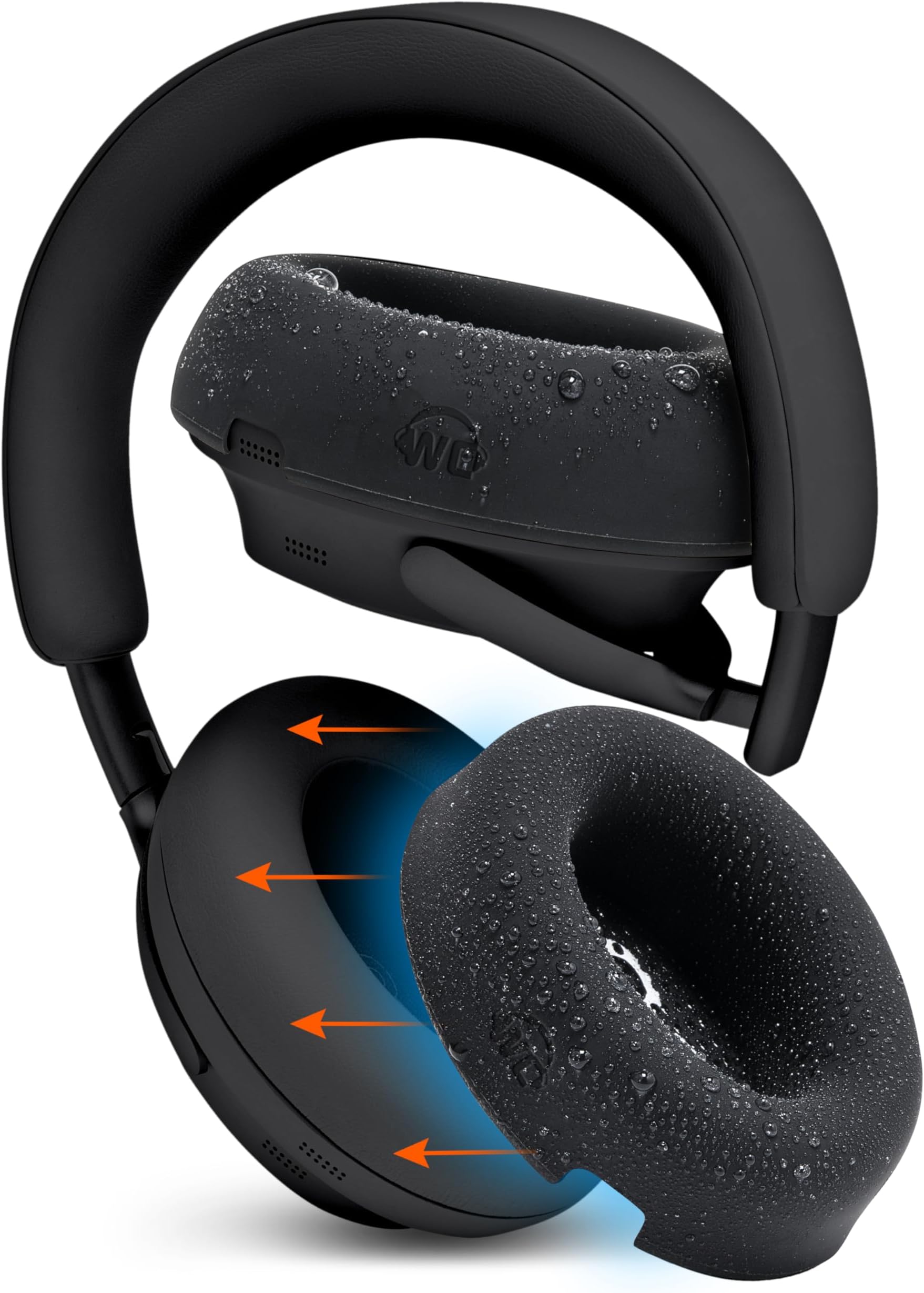 SweatZ QC Ultra – Patented Protective Earpad Covers Compatible With Bose QuietComfort Ultra Gen 1 & Gen 2 by Wicked Cushions | Sweatproof & Washable | Black