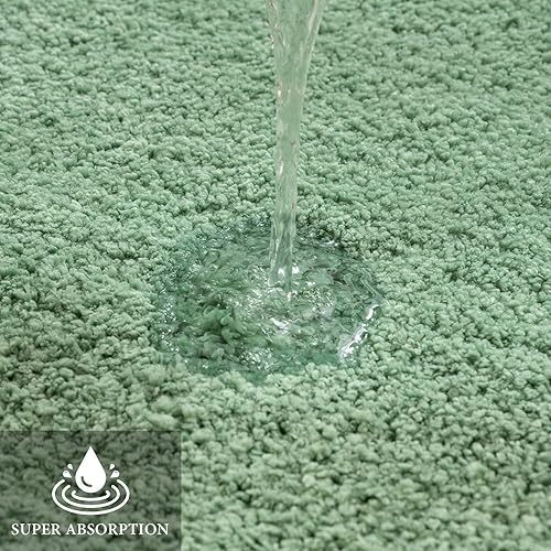 Miniatura 10 de MIULEE Juego de 2 alfombras de baño negras antideslizantes con microfibra absorbente, alfombras gruesas ultra suaves para baño, bañera, ducha,