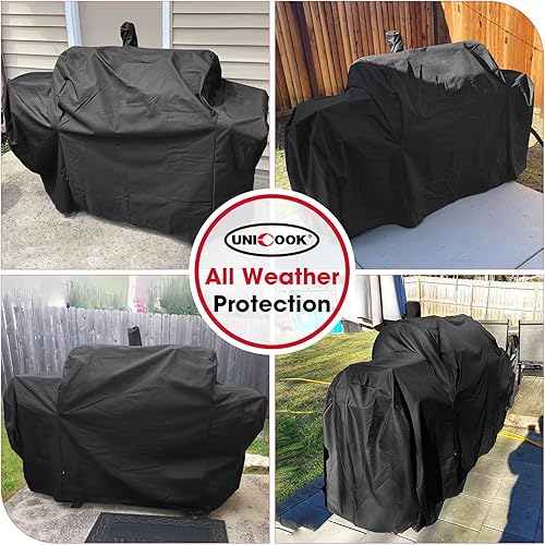 Miniatura 6 de Unicook Cubierta impermeable resistente para ahumador, compatible con parrilla combinada Oklahoma Joe's Longhorn, resistente a la decoloración al