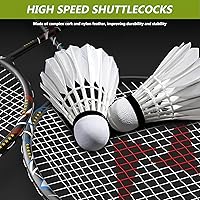 Vista 6 de Nalax Badminton Set,2 Player Badminton Rackets Carbon Fiber Badminton Racquet with 3 Shuttlecocks and 1 Carrying Bag,Badminton Backyard Games for