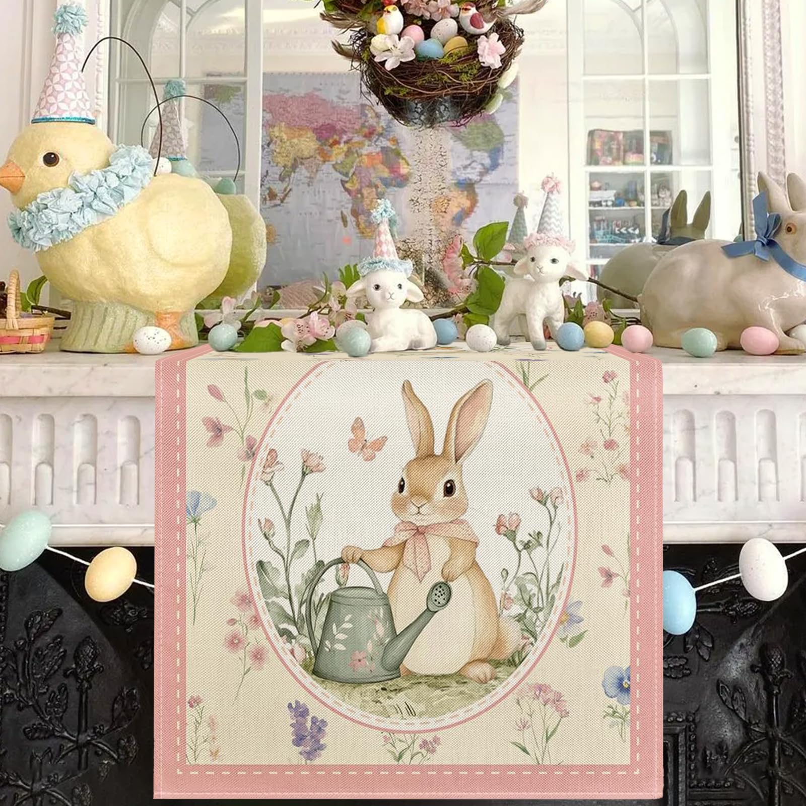 Runner da tavola con uova di Pasqua / Decorazione primaverile
