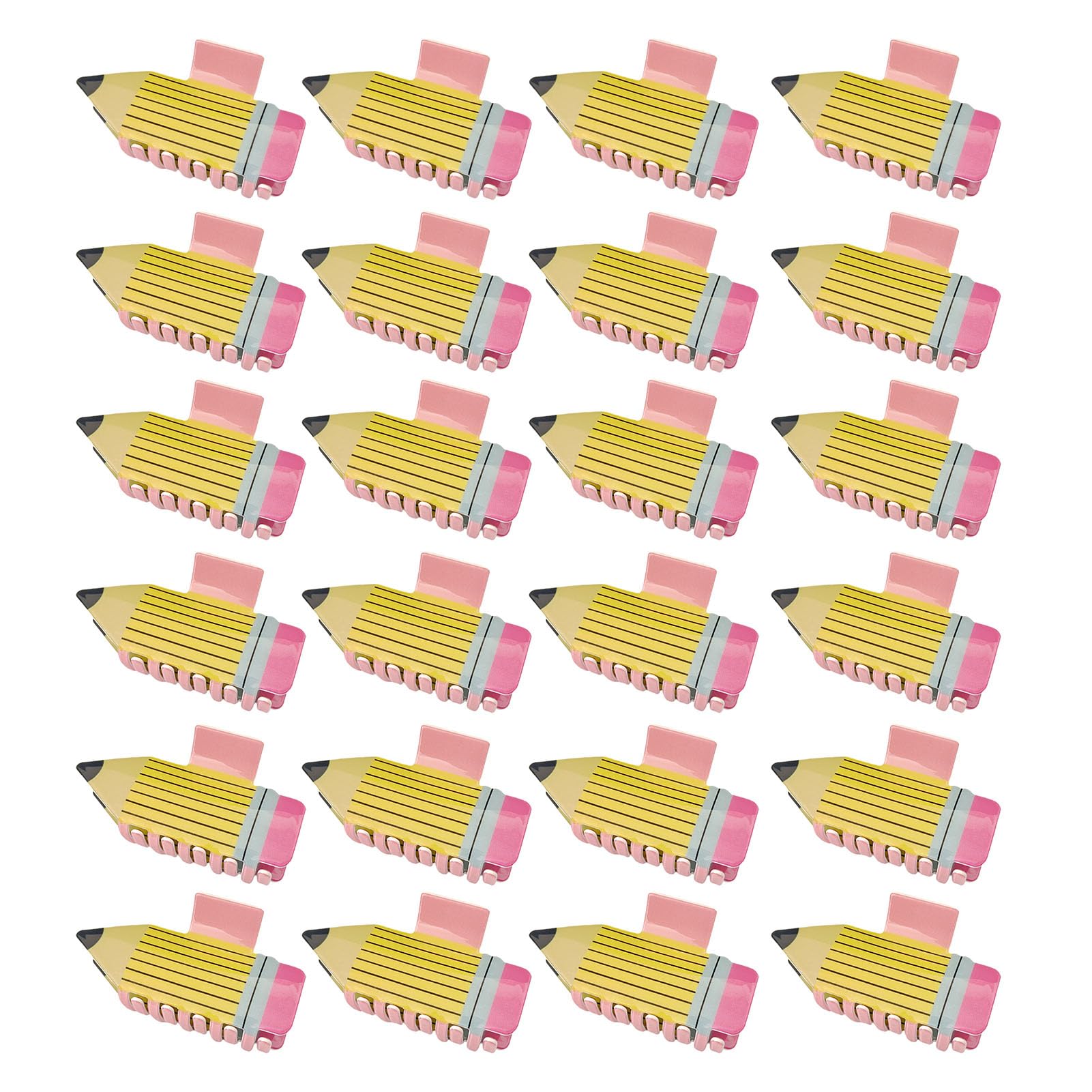 Yctze Pinze per Capelli, Mollette Antiscivolo 24 Pezzi per una Presa for Tutti i Tipi di Capelli (Forma di matita a strisce gialle)